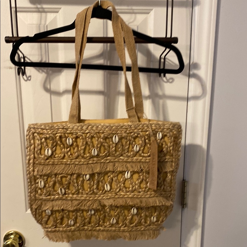Salt & Umber Cowrie She’ll Jute bag, beach or purse, NWT